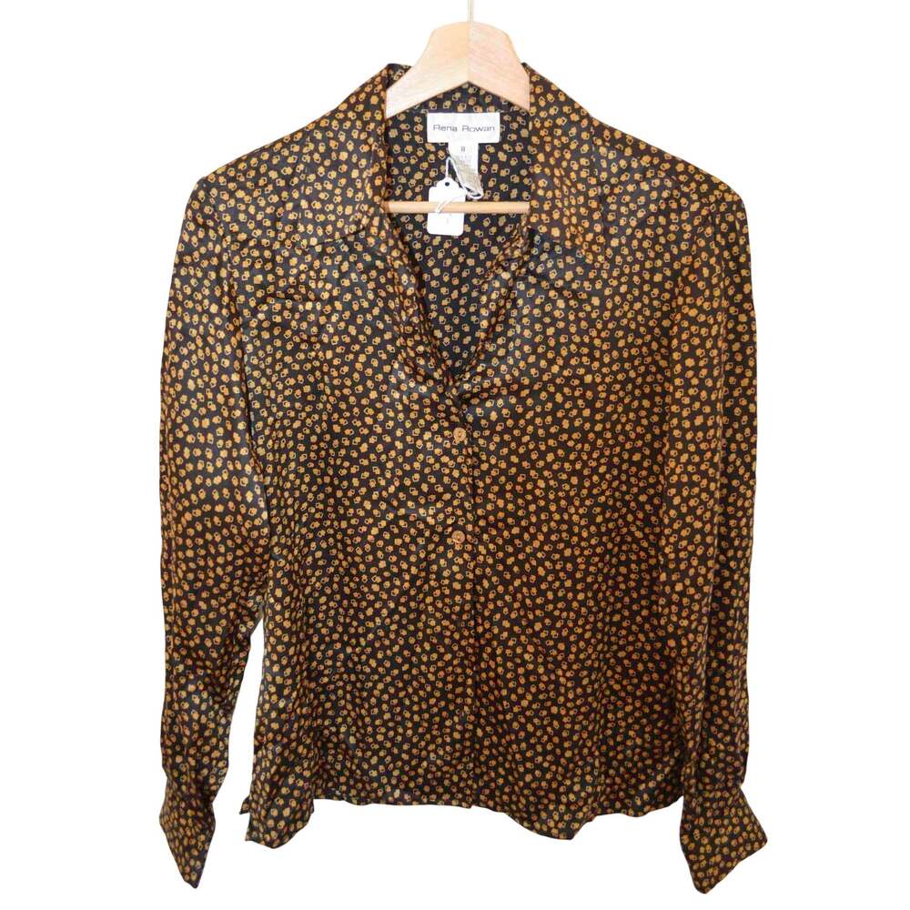 Vintage Silk Satin Blouse Long Sleeve